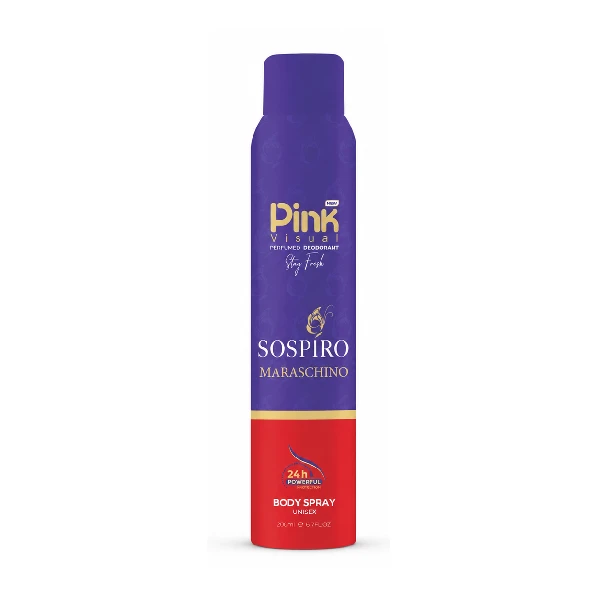اسپری بدن پینک ویژوال رایحه سوسپیرو ماراشینو ۲۰۰ میل Pink Visual Sospiro Maraschino Body Spray 200ml اسپری بدن پینک ویژوال رایحه سوسپیرو ماراشینو ۲۰۰ میل Pink Visual Sospiro Maraschino Body Spray 200ml
