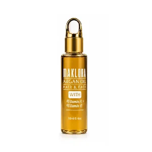 روغن آرگان مو و صورت مک لورا حاوی ویتامین A و E حجم ۱۰ میل Maklora Argan Oil for Hair & Face with Vitamins A & E+