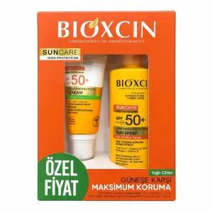 پک ضد آفتاب بایوکسین Sun Care SPF 50+ شامل کرم پوست چرب 50 میل و اسپری ضد آفتاب 200 میل | Bioxcin Sun Care SPF 50+ Sunscreen Set