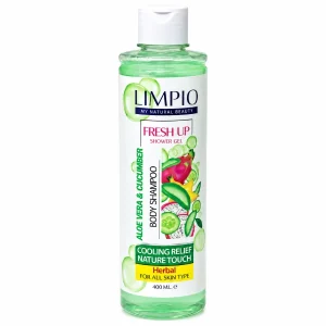 شامپو بدن لیمپیو حاوی آلوئه‌ورا و خیار 400 میل Limpio Aloe Vera & Cucumber Body Shampoo 400ml